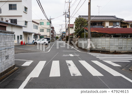Intersection without a residential area signal Intersection without a residential area signal 47924615