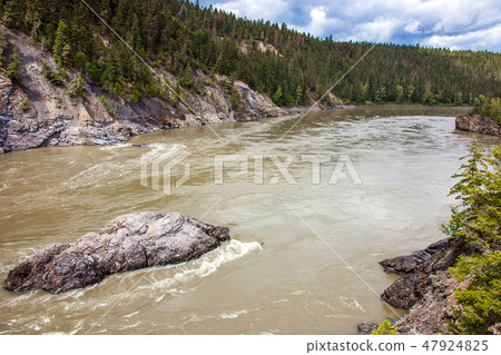 Fraser River at Xatsull Heritage Village in Canada Fraser River at Xatsull Heritage Village in Canada 47924825