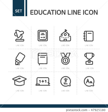 Simple line icon set - Stock Illustration [47925180] - PIXTA