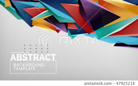 Abstract color triangles geometric background. Mosaic triangular low poly style 47925218