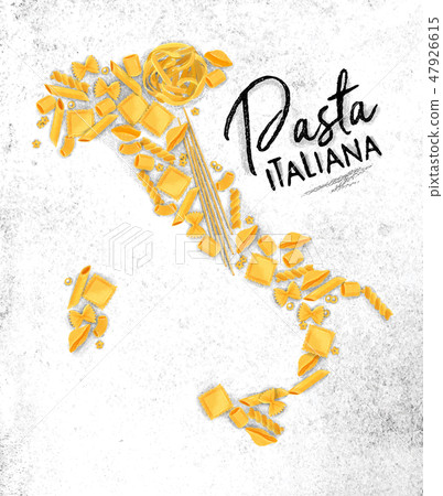 Pasta italiana map poster 47926615