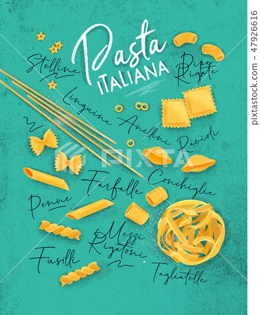 Pasta italiana poster turquoise 47926616