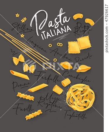 Pasta italiana poster grey 47926617