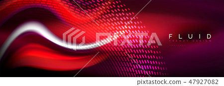 Fluid color neon wave lines background, neon liquid color futuristic paint template Fluid color neon wave lines background, neon liquid color futuristic paint template 47927082