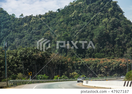 Asphalt road at Khao Sok, Suratthani, Thailand 47927187
