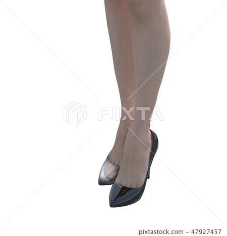 女性腳泵鞋perming3DCG真實的插圖素材 47927457