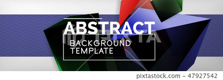 Dark 3d triangular low poly shapes abstract background 47927542