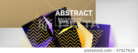 Triangular 3d geometric shapes composition, abstract background 47927629