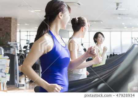 Sports Gym, Fitness Gym, Walking Machine, Running Machine, Women 47928934