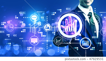 Marketing concept with businessman Marketing concept with businessman 47929531