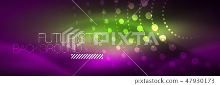 Glowing neon circle line dots, round line design, abstract style on black background. Neon abstract Glowing neon circle line dots, round line design, abstract style on black background. Neon abstract 47930173