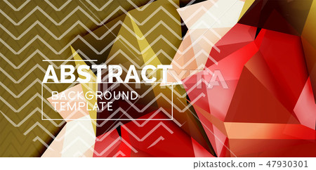 Color geometric abstract background, minimal abstraction design with mosaic style 3d shape 47930301