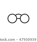 Eye glasses minimal style Icon vector Eps10 47930939