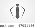 tie Icon in trendy flat style isolated on grey 47931186