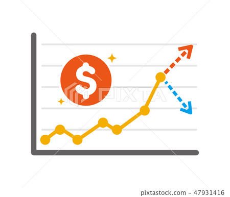 US dollar graph illustration (up / down prediction) US dollar graph illustration (up / down prediction) 47931416