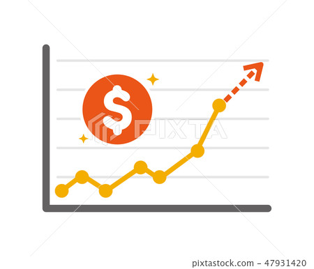 US dollar graph illustration (rising) US dollar graph illustration (rising) 47931420