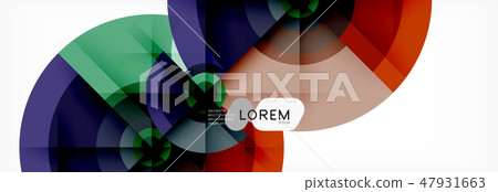 Minimal geometric circles and triangles abstract background, techno modern design, poster template 47931663