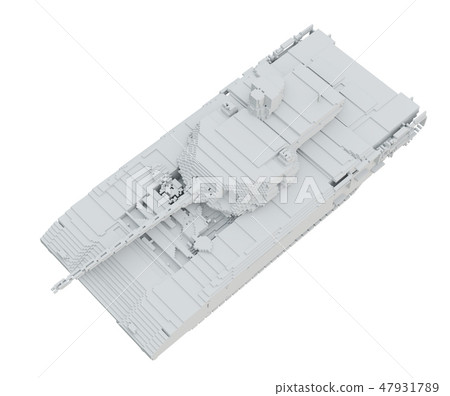 3d printed tank isolated on white background 3d printed tank isolated on white background 47931789