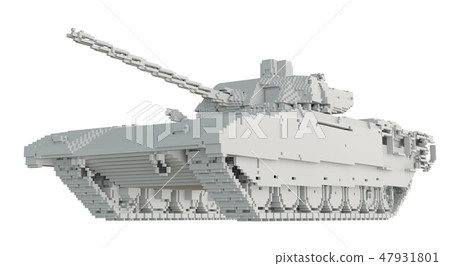 3d printed tank isolated on white background 47931801
