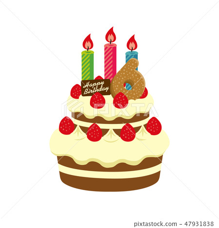 Birthday · Birthday cake illustration (6 years old) 47931838