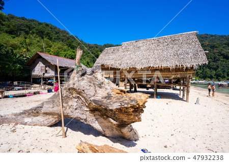Moken village at Surin island Moken village at Surin island 47932238