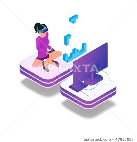Isometric Image Gaming in Virtual Reality in 3d 47933095