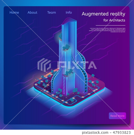 Isometric Banner Augmented Reality for Architects Isometric Banner Augmented Reality for Architects 47933823