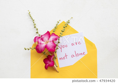 you are not alone message card handwriting  47934420