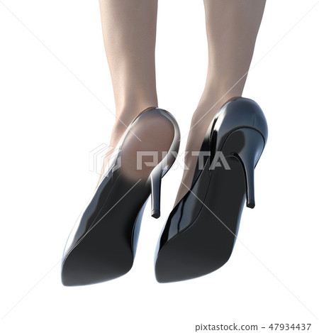 女性腳泵鞋perming3DCG真實的插圖素材 47934437
