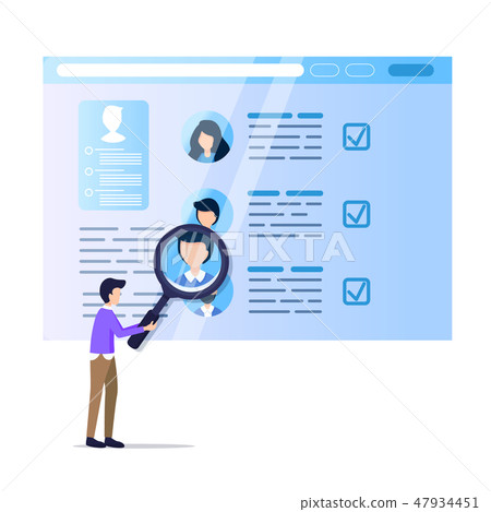 Man Hold Magnifier Monitoring Social Media Resume 47934451