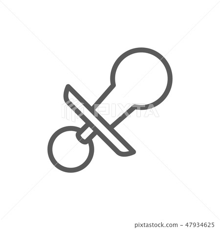 Children nipple, soother line icon. Children nipple, soother line icon. 47934625