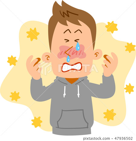 一個年輕人患花粉症 47936502