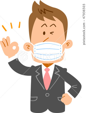 與面具新人的年輕商人 47936503