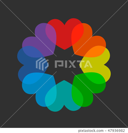 Hearts spectrum on black background - Stock Illustration [47936982] - PIXTA