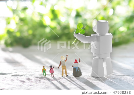 人類和機器人共存的光明未來社會 人類和機器人共存的光明未來社會 47938288
