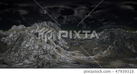 VR 360 Huge Dark Clouds over Scottish Highlands 47939318