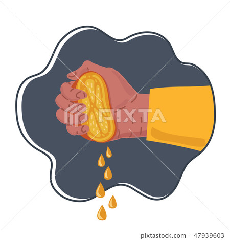 Hand squeezes fresh ripe orange. Hand squeezes fresh ripe orange. 47939603
