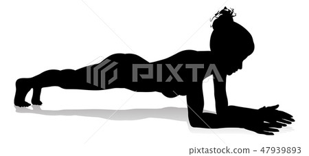 Yoga Pilates Pose Woman Silhouette 47939893