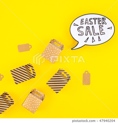 Creative Top view holiday Easter Sale Concept Creative Top view holiday Easter Sale Concept 47940204