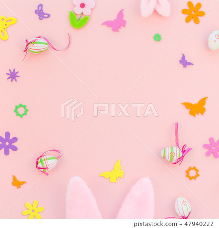 Creative Easter flat lay composition 47940222