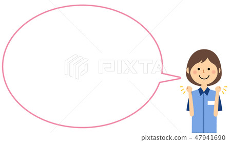 扮演膽量姿勢的女性店員氣球 扮演膽量姿勢的女性店員氣球 47941690