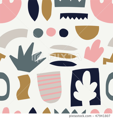 Seamless pattern with cut out elements. Seamless pattern with cut out elements. 47941807