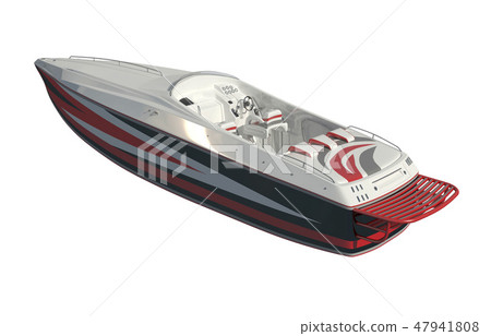 Speedboat Isolated on white background 3D illustration Speedboat Isolated on white background 3D illustration 47941808