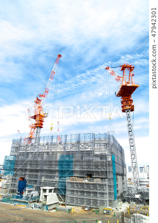 Construction site crane Construction heavy machine Construction site crane Construction heavy machine 47942301