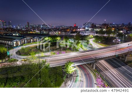 Traffic of Seoul city, South Korea. Traffic of Seoul city, South Korea. 47942491