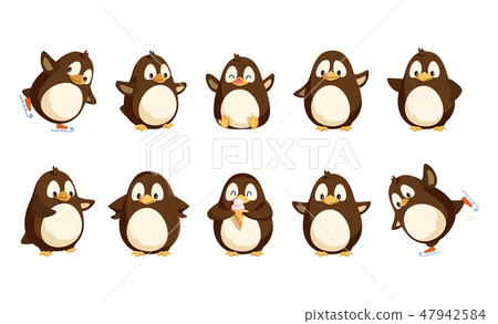 Penguins North Pole Animals Isolated Icons Set Penguins North Pole Animals Isolated Icons Set 47942584