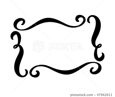 Flourish Vintage vector frame. Swirl illustration for text, greeting card, wedding invitation, book 47942611