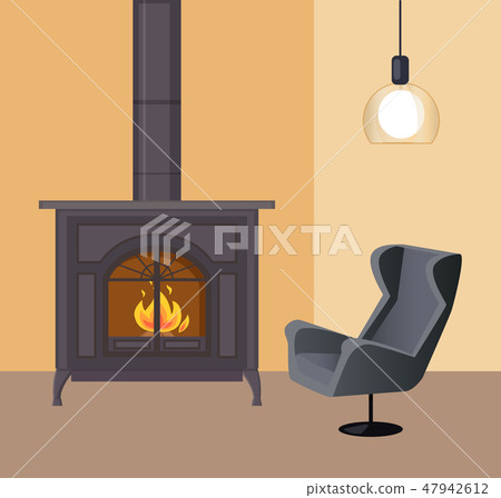 Fireplace in Room Home Interior House Atmosphere Fireplace in Room Home Interior House Atmosphere 47942612