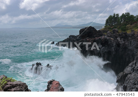 Daepo-dong Jangseoljeori, volcanic rock, beach, waves, Daepo-dong Jangseoljeori, volcanic rock, beach, waves, 47943543