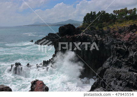 Daepo-dong Jangseoljeori, volcanic rock, beach, waves, Daepo-dong Jangseoljeori, volcanic rock, beach, waves, 47943554